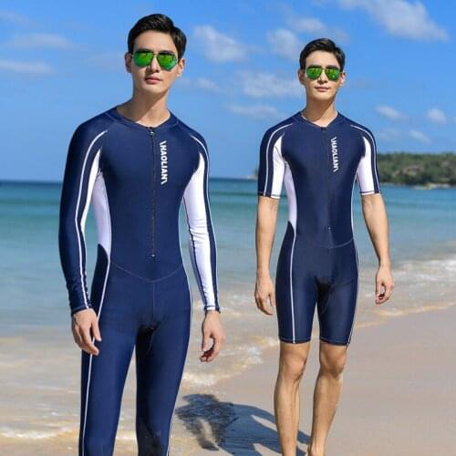 Aitonoble 2021 New Men Swimwear Rash Guard One Piece Tight Swim Trunks Plus Size Quick Dry Swimming Shorts Mens Swimsuit Boys