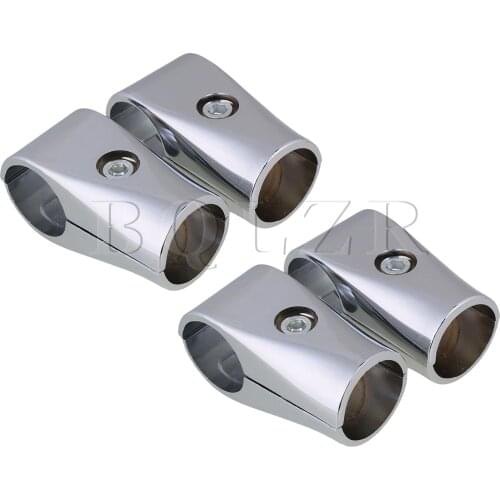 BQLZR 4 x Aluminum Alloy Pipe Clamps Connector for 32mm ID Round Tube Silver