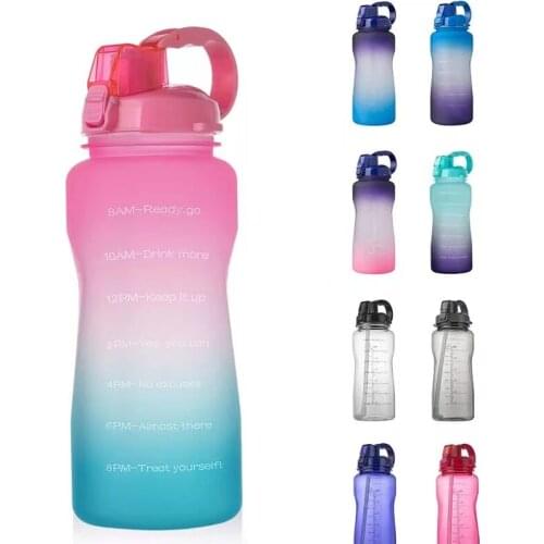 Water Bottle Bounce Cover with Straw Handle 3.8L 2L Outdoor Water Bottle Water Container Sports Portable Gym Jug Water Bottle
