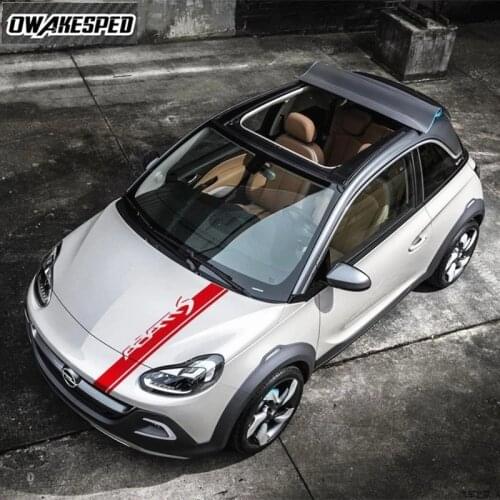 For Opel Adam S Black Jack Racing Styling Car Bonnet Stripes Decals Auto Hood Engine Cover Decor Stickers Exterior Accessories