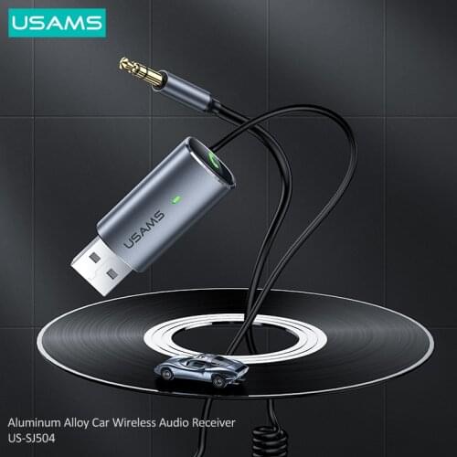 USAMS FM Transmitter Car Bluetooth 5.0 Aluminum Alloy Car Wireless Audio Receiver Radio Modulator Car Handsfree Audio USB Player