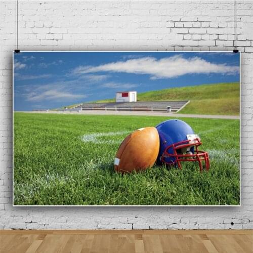Blue Sky Meadow Rugby Field Backdrop Kids Room Table Decoration Photography Photo Baby Newborn Bath Customized Vinyl Background