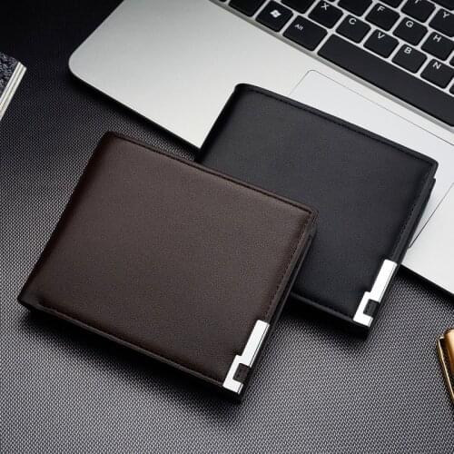 Hot Selling New Mens Short Wallet Iron Edge Korean Youth Mens Horizontal Wallet Trend Card Pack Purse