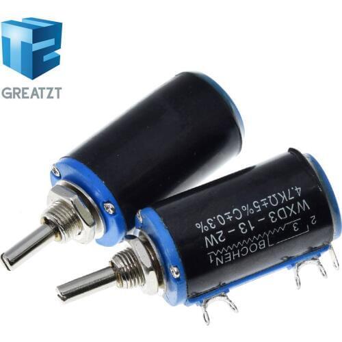 GREATZT WXD3-13-2W 100 200 220 470 680 R Ohm 1K 2.2K 3.3K 4.7K 5.6K 6.8K 10K 22K 33K 47K 100K Ohm Wirewound Potentiometer