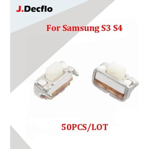 JDecflo 50Pcs/Lot 4mm Power Key Button On/Off Switch For Samsung Galaxy S4 i9500 S3 i9300 S2 i9100 Flex Cable Replacement Parts