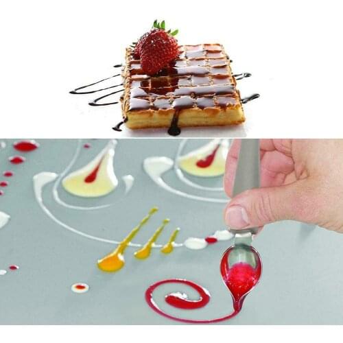 Chef Valon Sauce Plating Art Pencil Plate Dish Sauce Painting Pencil Coffee Art Draw Tool Spoon Stainless Steel RERI889