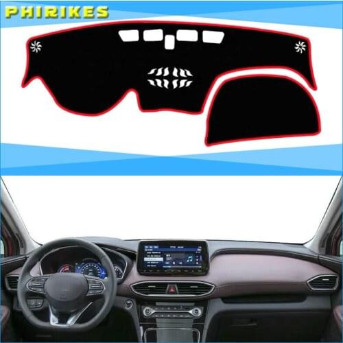 For Hyundai Santa Fe IX45 4th Gen 2019 Car Dashboard Cover Mat Pad Sun Shade Instrument Protect Carpet Accessories