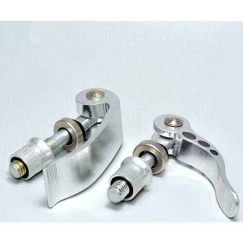 L-shaped screw presses the bolt, screw locks the quick cam handle