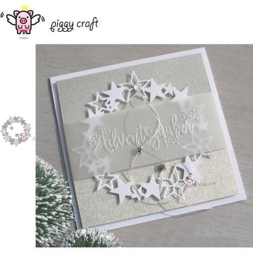 Piggy Craft metal cutting dies cut die mold Star ring decoration Scrapbook paper craft knife mould blade punch stencils dies