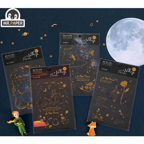 Mr.Paper 4 Designs Fairy Tales Starry Washi paper Stickers Transparent PET Album Cycle Laptop Delicate Stationery Deco Stickers
