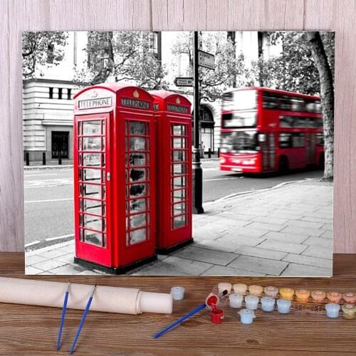 Red Umbrella Rose Flower Paint By Numbers Kit Acrylic Paints 40*50 Boards By Numbers Handmade For Kids Wholesale Handiwork