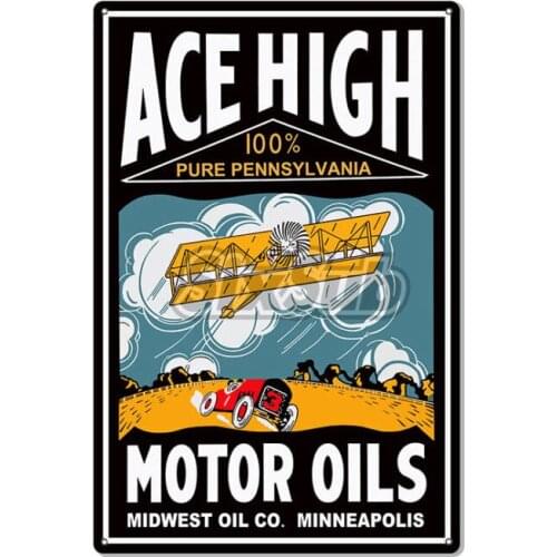 Ace High Motor Oils Reproductiomoto stickers decals# 027028