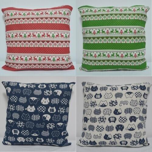 Printed Cotton Linen Pillow case Christmas Sofa Cushion cover Throw Pillowcase Christmas Decoration For Home