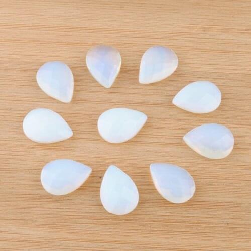 Wholesale 20Pcs/Lot Natural Faceted Stone Opal 13x18mm Teardrop Cabochon No Hole Beads DIY Jewelry Making Finding QU3377