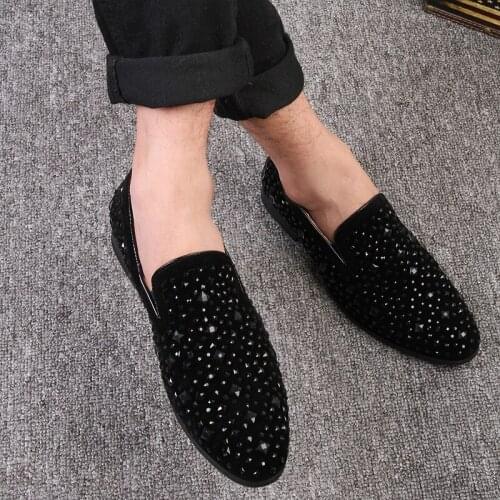 Plus size47 shoes men original luxury shoes denim and Sequin high quality casual mens shoes 2021 fashion party flat shoes обувь
