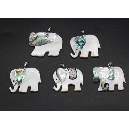 1pcs Natural Shell Charms Pendants Elephant Shape for Women Animal Jewelry Making DIY Accessory Gift Fit Necklace