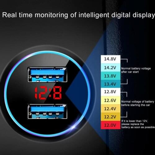 Durable Useful Dual USB Auto Charger Adapter Lightweight Car Phone Charger Plug Play for Vehicle