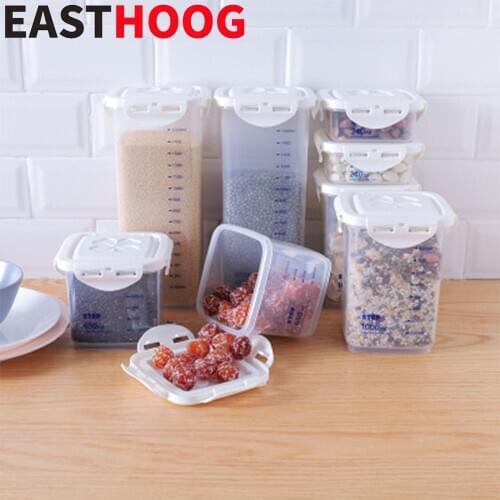 Transparent Dry Food Storage Box Plastic Food Grain Preservation Sealed Tank with Lid Kitchen Spaghetti Noodles Sealed Container