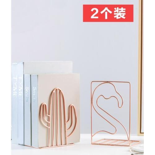 Nordic Wrought Iron Book Holder Office Supplies Bookshelf Desk Organizer Bookend 2 PCS/Lot Cartoon Book Stand