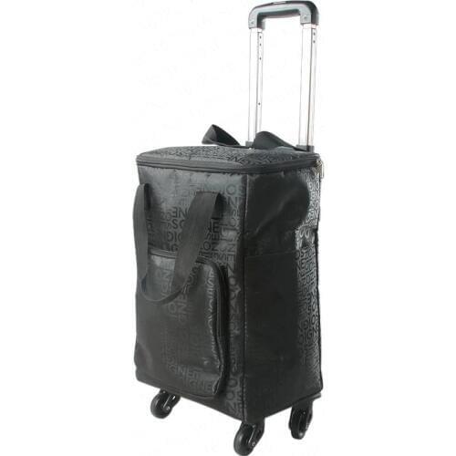 Folding Trolley Bag Portable Shopping Cart Universal Wheel To Buy Food Cart Aluminum Alloy Trolley Shopping Bag Travel Small
