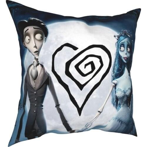 Wedding In Gothic Fantasy Pillow Cover Home Decor Corpse Bride Cushion Cover Throw Pillow for Sofa Double-sided Printing
