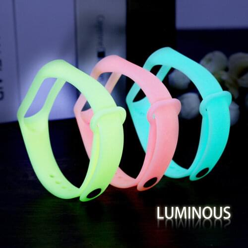 Luminous Silicone Wrist Strap for Xiaomi Mi Band 6 5 4 3 Night Light Replacement Bracelet Accessories for Xiaomi band 6 5 4 3