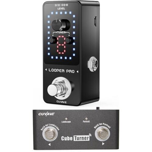 CUVAVE LOOPER PRO Advanced Guitar Loop Pedal Guitar Parts Effects Pedal 9 Loops Unlimited Overdubs Built-in Tuner Function
