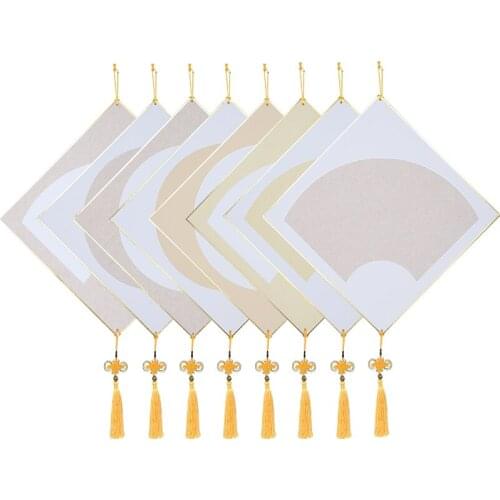 Thicken Raw Xuan Paper Cards Blessing Character for the Spring Festival Hanging Decoration with Tassel Lens Paper Carta Di Riso