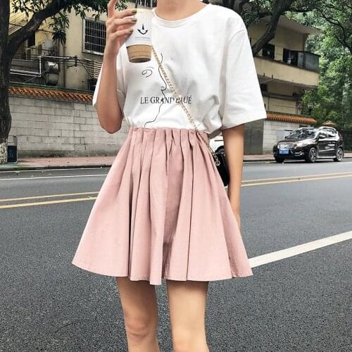 Spring and summer 2021 new a-line skirt Korean version of the high-waisted thin pleated skirt waist short skirt