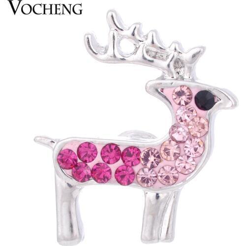 Vocheng Snap Charms Christmas Gift 18mm 3 Colors Crystal Reindeer Vn-1059