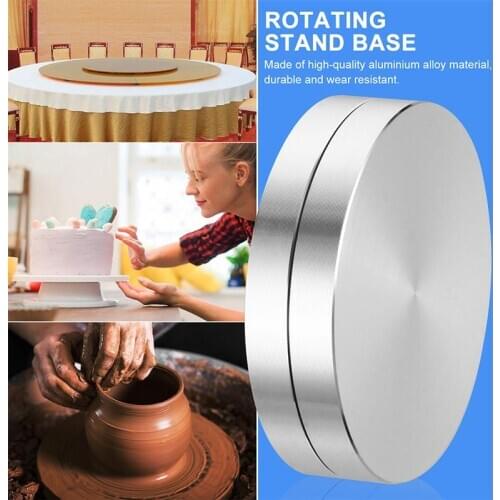 2pcs Cake Baking Tray Axle Turntable Aluminum Alloy Rotating Tray Stand Base For Cake Decoration Ding Table Food Display