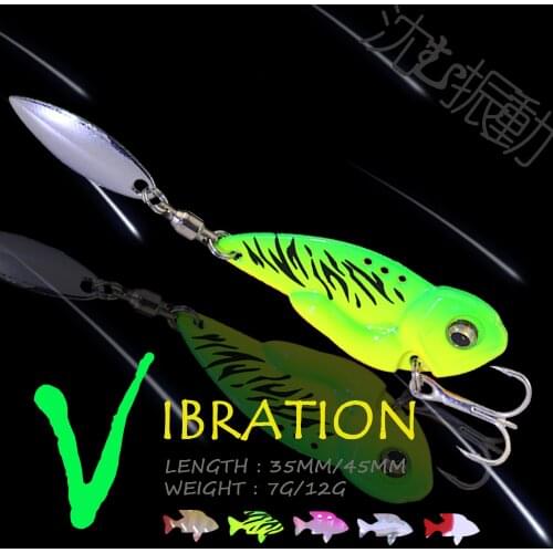 WALK FISH 1PCS 7G/12G VIB Vibration Rotating Metal Bait Sinking Fishing Lures Spinner Jigging Wobblers Pesca Fishing Tackle