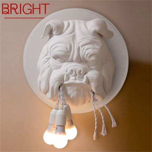 BRIGHT Nordic Indoor Wall Lamps Fixture Modern LED Sconces Creative Dog Shape Novel For Home Foyer Corridor