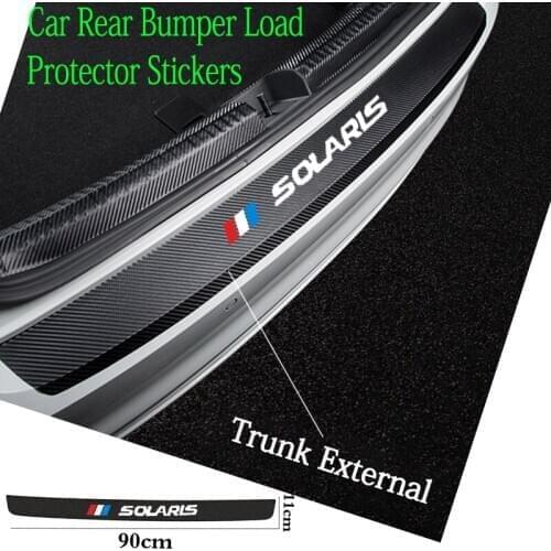 90 * 11CM Car Rear Bumper Film leather Stickers Trunk Protection Plate Trim For Hyundai Solaris Car Decoration car accessories