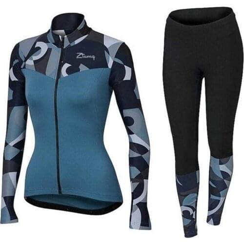 Cycling Clothing Female Retro Trek Bicycle Jersey Sets Breathable Quick Drying Mountain Bike Pro Bike Outfit Long Sleeve Suits