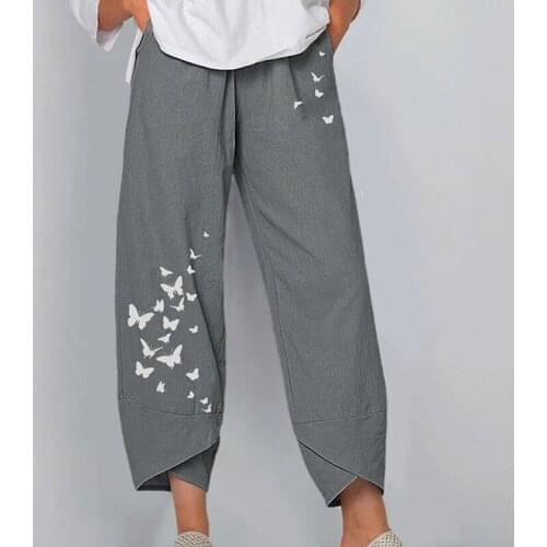 2021 Autumn Long Pants Women Fashion Casual High Waist Elastic Waist Straight Loose Pants Pockets Loose Ladies Cargo Pantalon