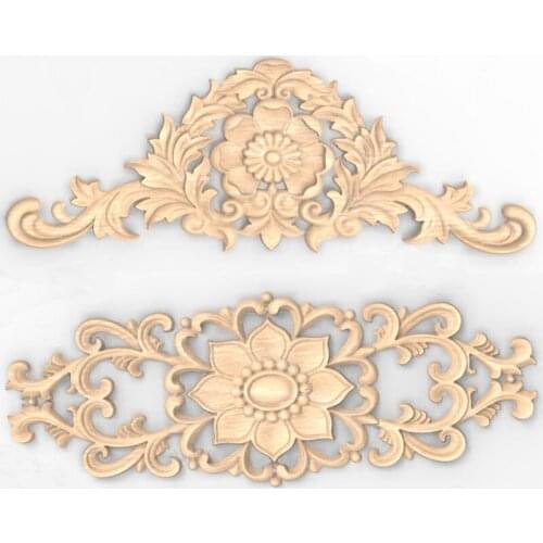 2pcs Floral Carvings 3D model STL relief for CNC carving engraving artcam aspire - furniture woodcarving decorative appliques