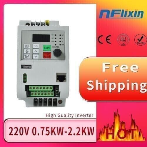 220V 0.75 KW / 1.5kw / 2.2KW Frequency Converter 220V Variable Frequency Drive Converter VFD Converter for motor speed control