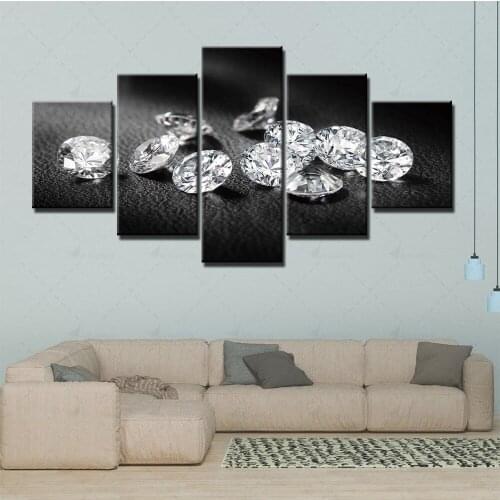 Home Decoration Hd Print Painting Brilliant Diamond Picture Wall Art Modular Canvas 5 Set Poster Modern Bedside Background Frame