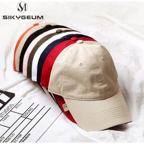 SIKYGEUM Cotton Retro Baseball Cap For Men Fitted Cap Snapback Hat For Women Gorras Casual Casquette Flat Bill Hip Hop Hats