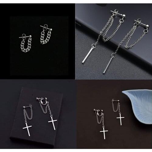 Han Edition Hit After Hanging Chain Earrings Minimalist Punk Dangling Drop Earrings Geometric Women Jewelry Pendants
