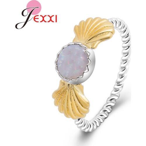 Hot Sale Cute Design Opal Rings Trendy Charm Midi Knuckle Rings For Women Gift 925 Sterling Silver Jewelry Accessories
