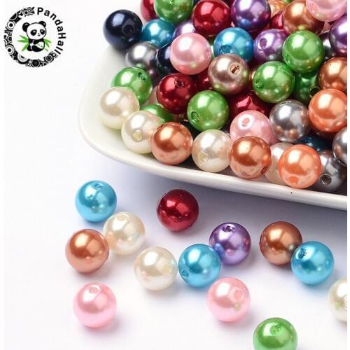 500g Acrylic Imitation Pearl Beads Round Loose Beads Handmade DIY Necklace Bracelet Jewelry Making Accessories 6/8/10/12/14mm