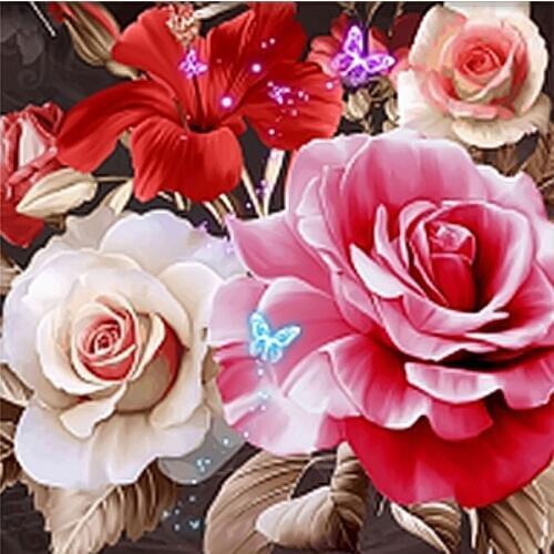 Square/Round 5D Diy Diamond Embroidery Rose Pattern Diamond Painting Cross Stitch Diamond Mosaic Needlework Fashion Home Decor