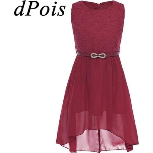 Summer Kids Dresses Girls Chiffon Lace Floral Princess Dress Elegant Dancewear Lyrical Performance Costumes Flower Girl Clothes