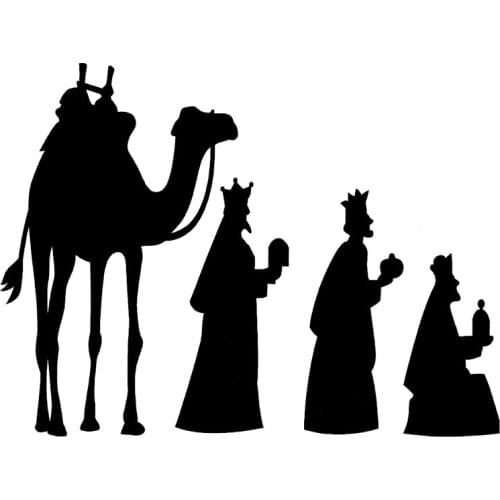 LLY-1385 Christmas 3 Wise Men Cartoon High Quality Car Sticker PVC Fashion Auto Decoration Waterproof Decal Customizable Color