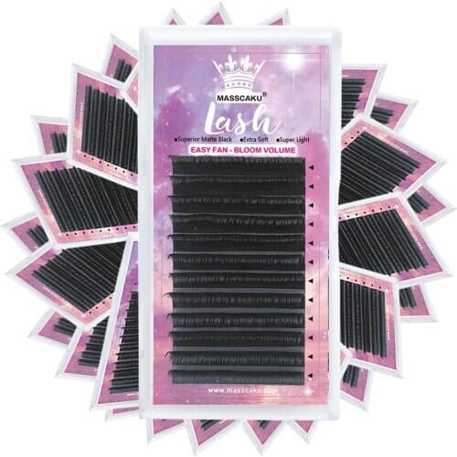 MASSCAKU Easy Fanning Eyelash Bloom Eyelash Extension Austomatic Flowering Fast Fan Self-Making Fans Volume Lashes Cilia