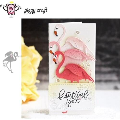 Piggy Craft metal cutting dies cut die mold Flamingo decoration Scrapbook paper craft knife mould blade punch stencils dies