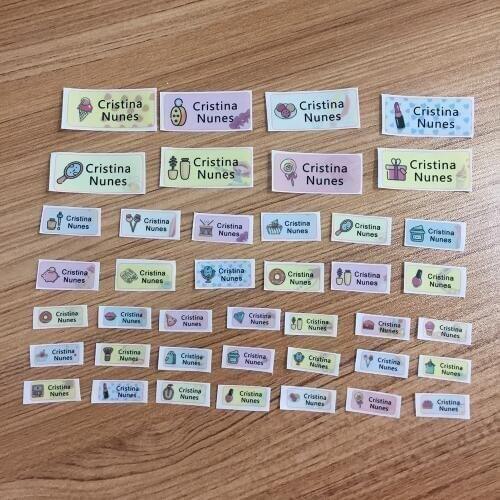 Fashion Pattern Girl Custom Iron On Name Labels Personalized Stickers Clothes Tags Waterproof Fabric Sticker For School Uniforms