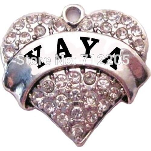 Rhodium plated fashion YAYA Clear Crystal Heart Family Pendant(P100198)